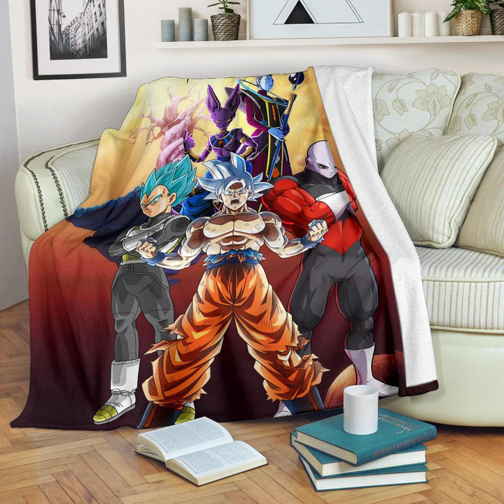 Dragon Ball Anime Fleece Blankets | DB Super Saiyan Beerus Jiren Desert Fleece Blanket GENZ0702