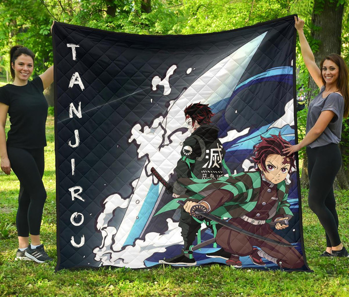 Demon Slayer Anime Premium Quilt | Tanjiro Fighting Moments Water Power Quilt Blanket GENZ0304
