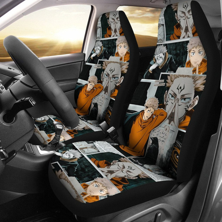 Yuji Itadori Car Seat Covers Fan Art Jujutsu KaiSen Anime Chapters Seat Covers