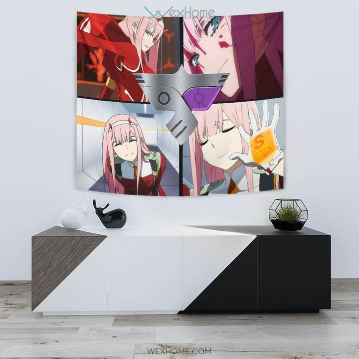 Darling In The Franxx Anime Tapestry | Zero Two Code 002 Moments S Class Tapestry Home Decor GENZ2503