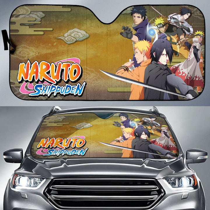 Naruto Anime Car Sunshade | Adult Naruto Sasuke And Obito Fighting Mode Sun Shade