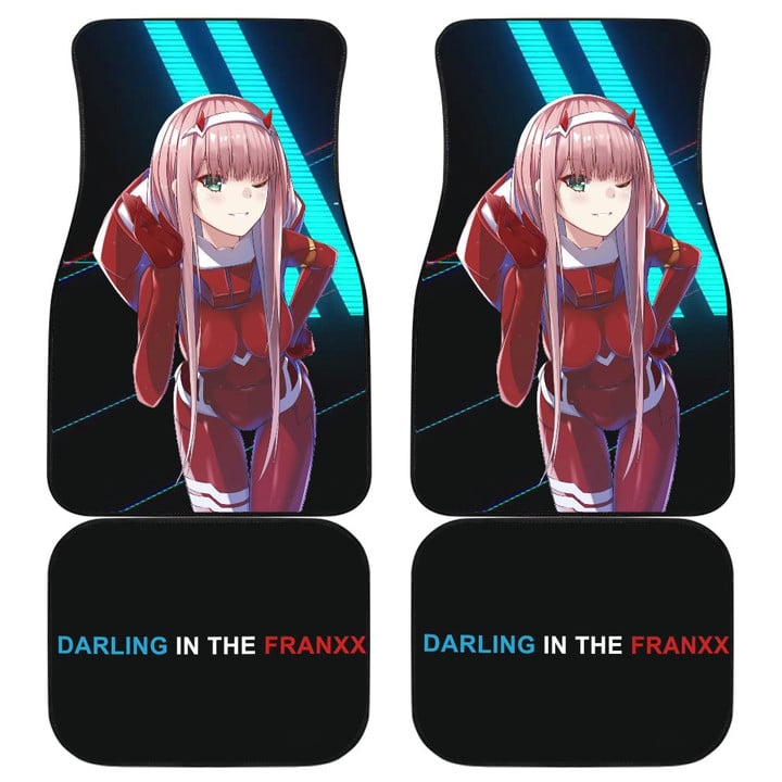 Darling In The Franxx Anime Car Floor Mats | Zero Two Fighting Red Suit Car Mats