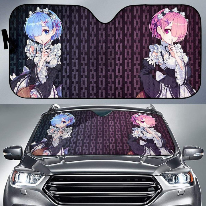 Re:Zero Rem And Ram Anime Car Sun Shades H Universal Fit