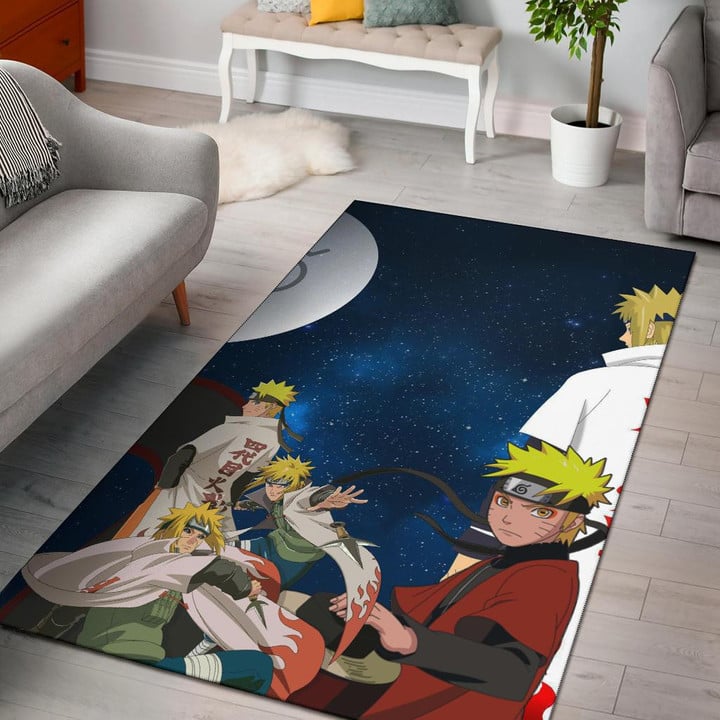 Naruto Anime Area Rug | Naruto Sage Mode And Minato Hokage Galaxy Rugs Home Decor GENZ3102