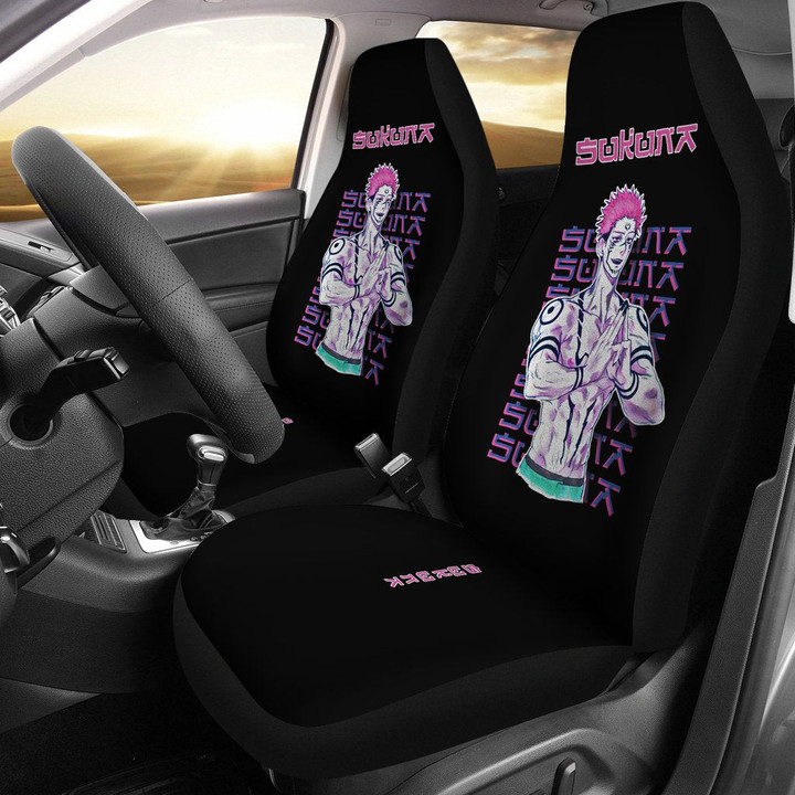 Sukuna Type Anime Car Seat Covers Fan Art Jujutsu KaiSen Anime Seat Covers