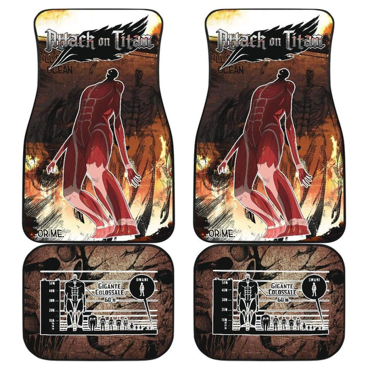 Colossal Titan Attack On Titan Car Floor Mats For Fan Anime Universal Fit