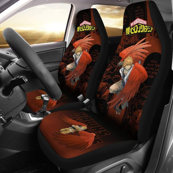 Hawks My Hero Academia Car Seat Covers Manga Mixed Anime Universal Fit