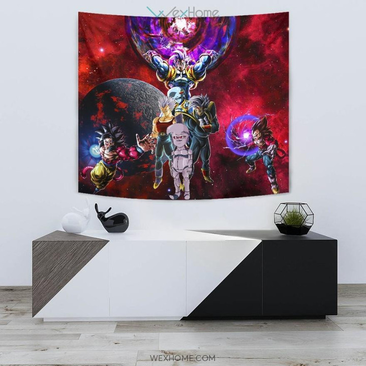 Dragon Ball Anime Tapestry | DB Super Saiyan Goku Vs Villains Red Galaxy Tapestry Home Decor GENZ2404