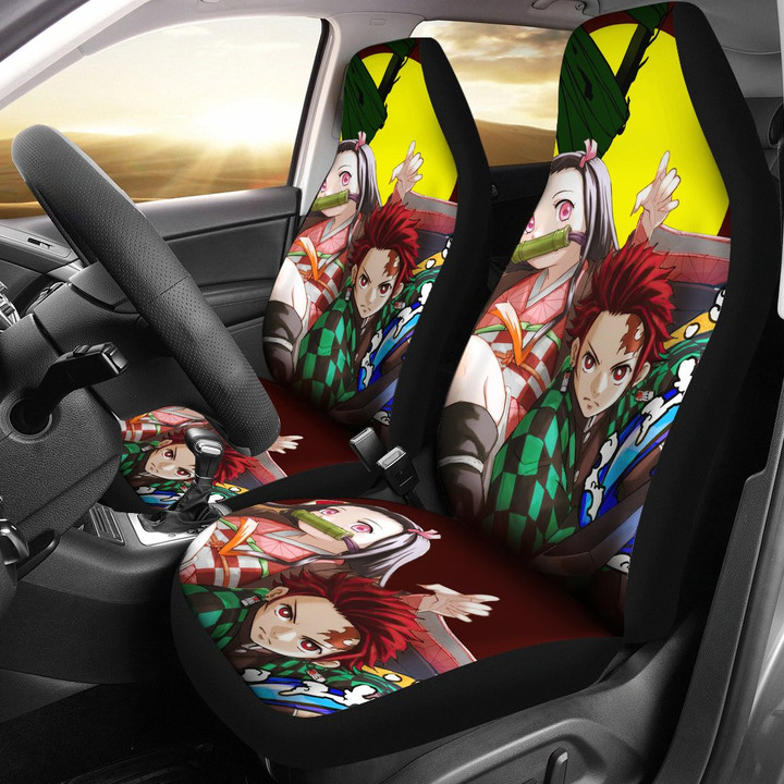 Tanjiro & Nezuko Car Seat Covers Demon Slayer Anime Seat Covers