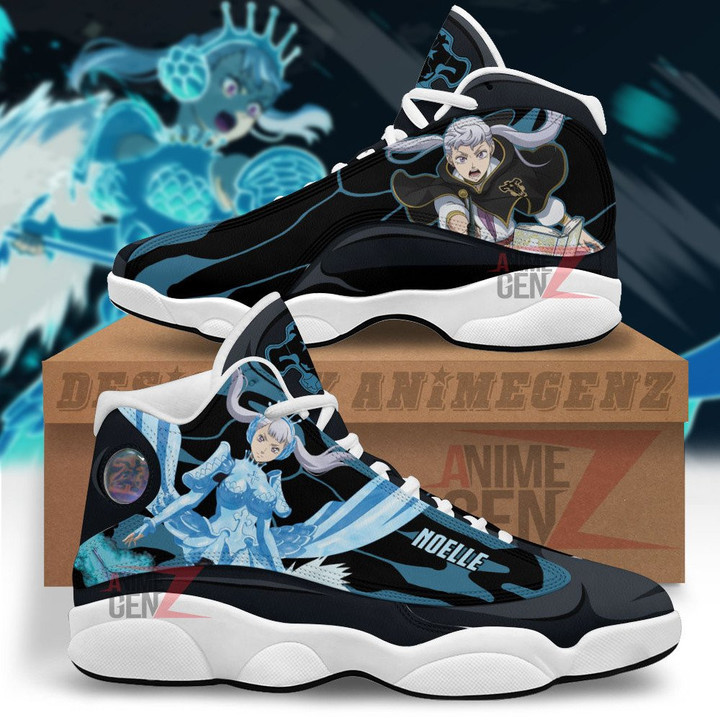 Black Clover Air Jordan 13 Sneakers Noelle Silva Black Bull Custom Anime Shoes