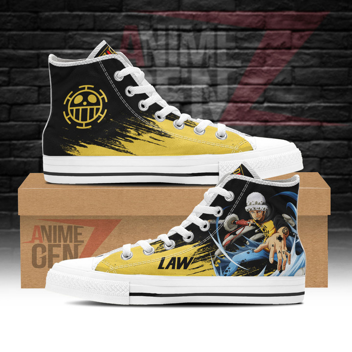 One Piece D Water Law High Top Shoes Custom Anime Sneakers