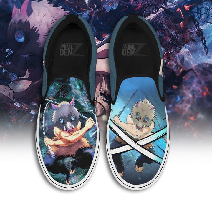 Demon Slayers Inosuke Slip-on Shoes Custom Anime Sneakers