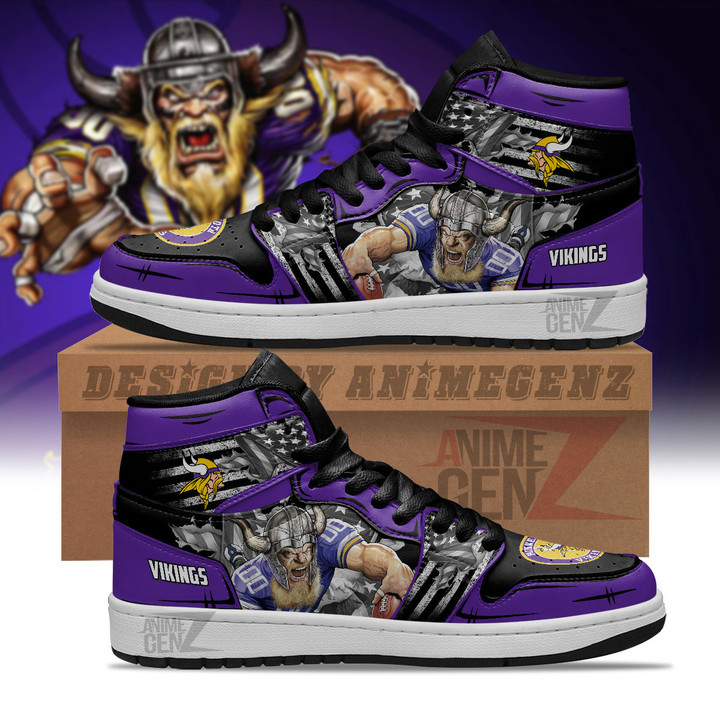 Minnesota Vikings JD Sneakers NFL Custom Sports Shoes
