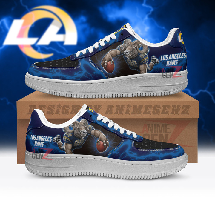 Los Angeles Rams Air Sneakers Mascot Thunder Style Custom NFL Sport Shoes