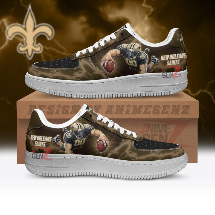 New Orleans Saints Air Sneakers Mascot Thunder Style Custom NFL Sport Shoes