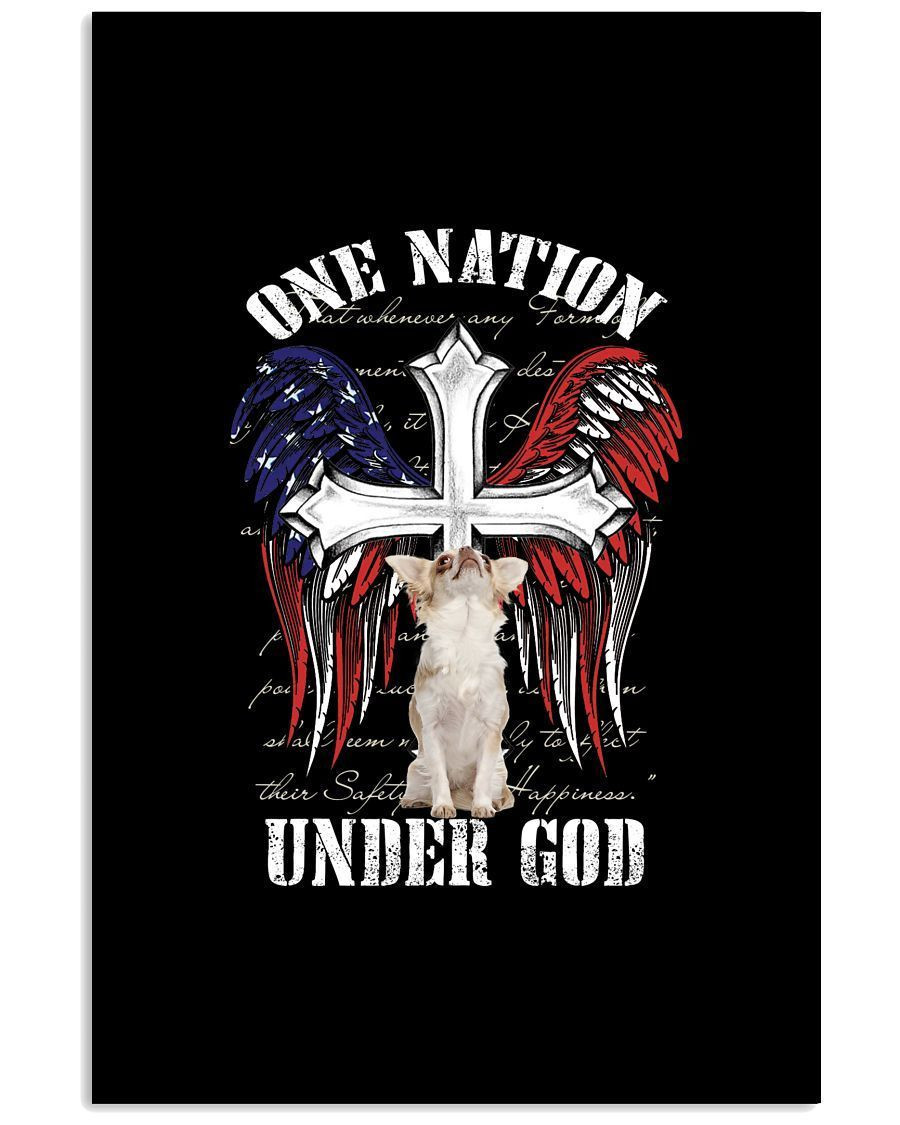 Chihuahua One Nation Under God Dog Mom Canvas | Wall Decor Visual Art | Mother's Day Gift