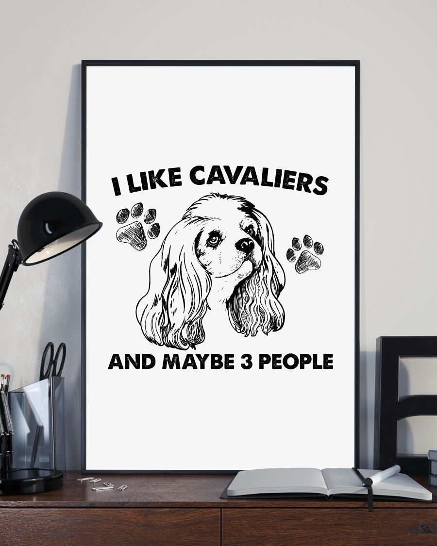 Cavalier King And Dog Three People Dog Mom Canvas | Wall Decor Visual Art | Mother's Day Gift