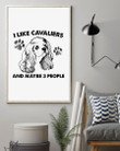 Cavalier King And Dog Three People Dog Mom Canvas | Wall Decor Visual Art | Mother's Day Gift