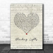 The Weeknd Blinding Lights Script Heart Song Lyric Print
