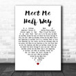 Kenny Loggins Meet Me Half Way White Heart Decorative Wall Art Gift Song Lyric Print