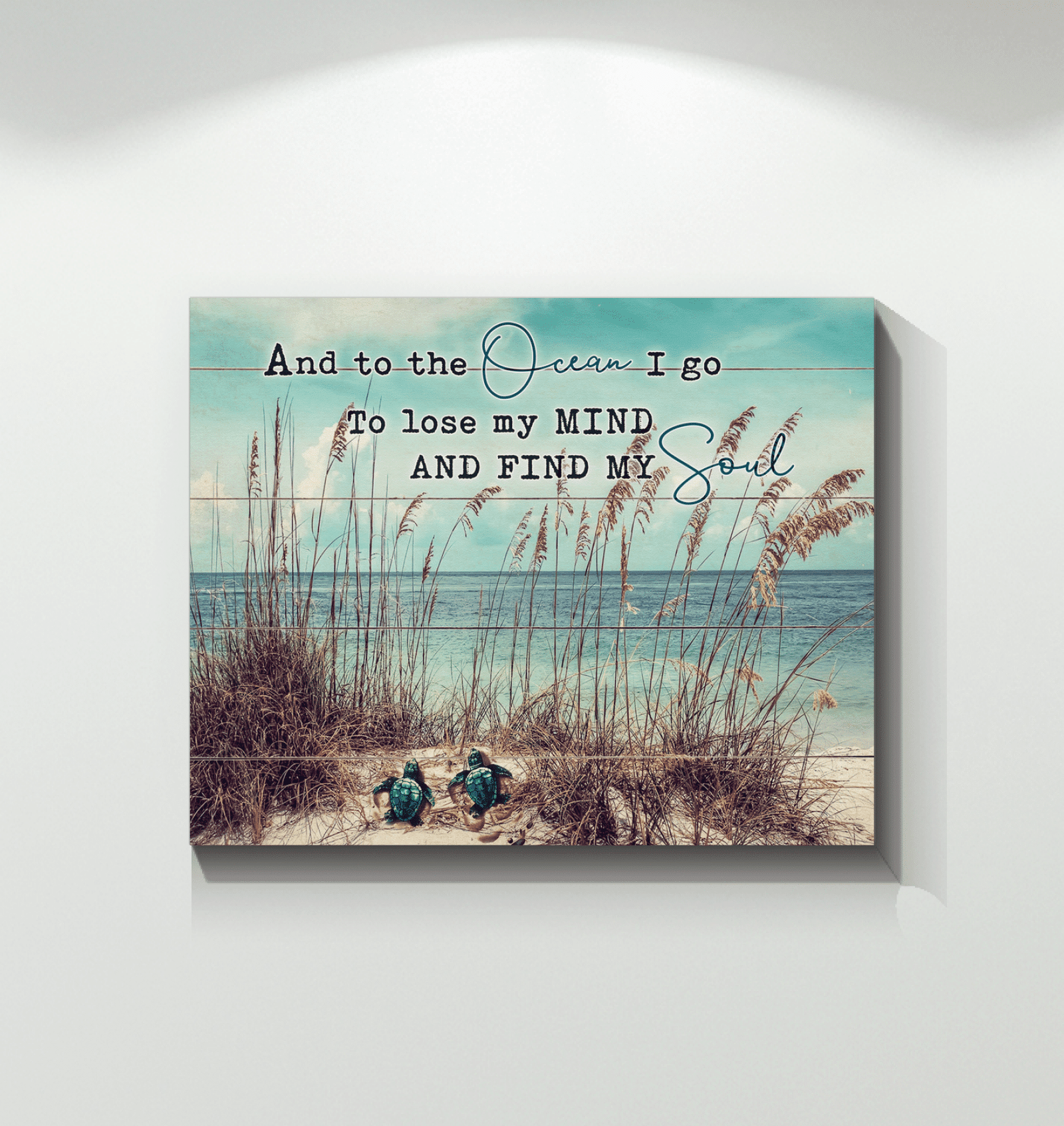 Turtle - And To The Ocean I Go - Canvas Wall Art