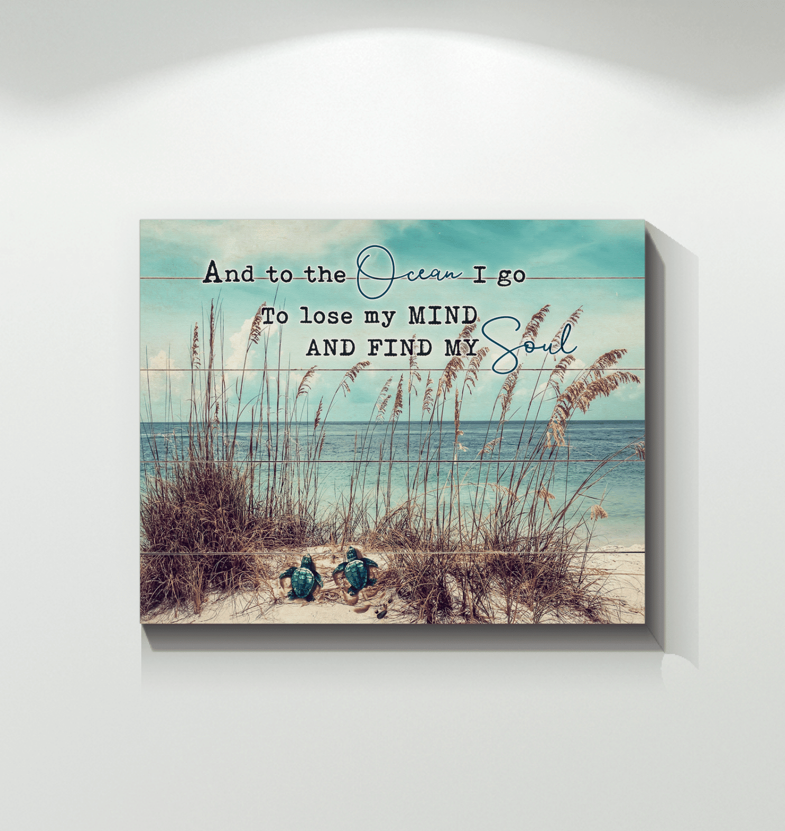 Turtle - And To The Ocean I Go - Canvas Wall Art