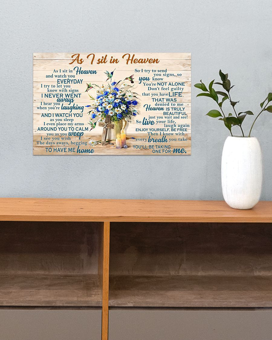 Memorial Gift To Heaven - As I Sit In Heaven Horizontal Canvas - Wall Decor Visual Art
