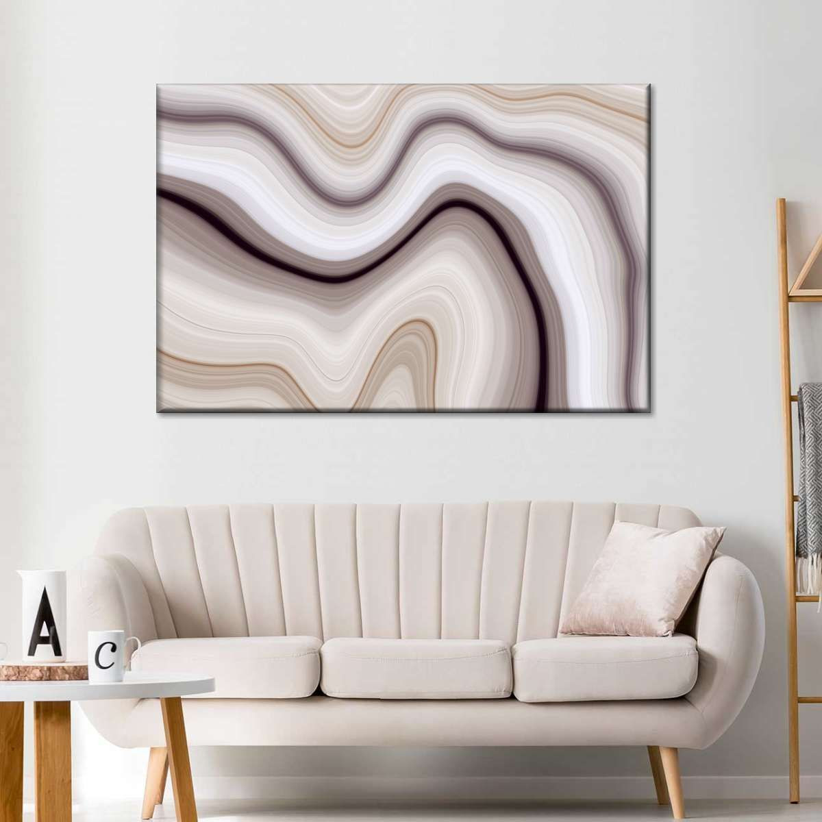 Brown Gradient Marble Canvas Wall Art Decor