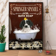 English Springer Spaniel & Co. Bath Soap Wash Your Paws Dog Satin Canvas