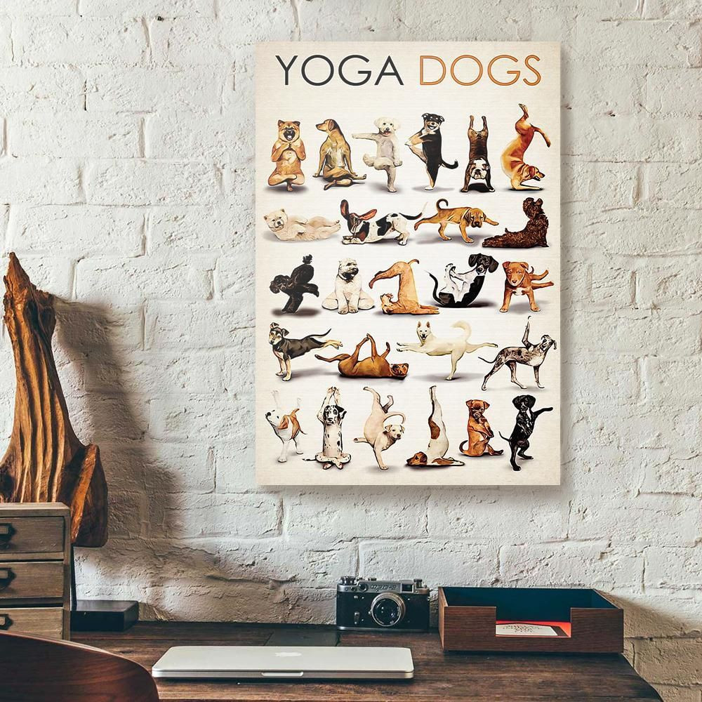 Yoga Dogs Painting Vertical Canvas