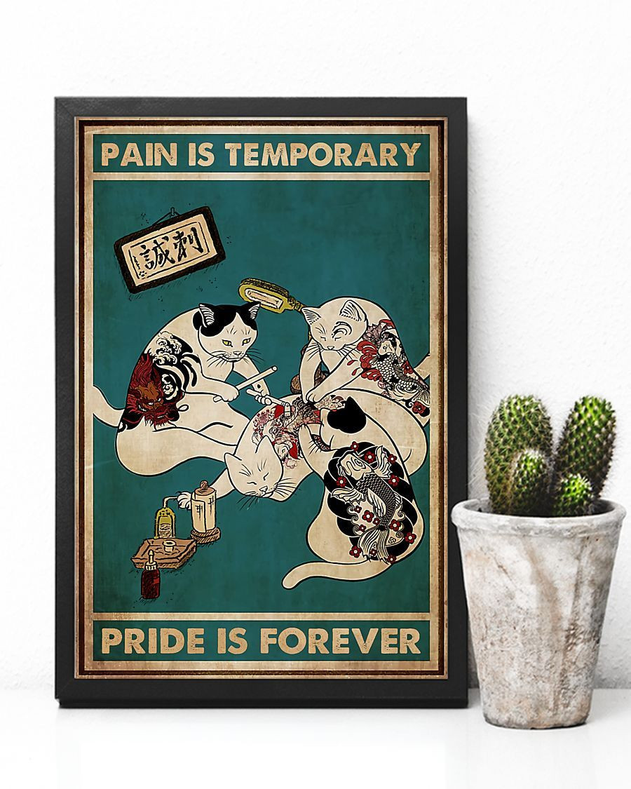 Tattoo Pain Is Temporary Pride Is Forever Vertical Canvas - Wall Decor Visual Art