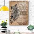 To My Daughter Wolf Canvas Print Wall Art Gift For Daughter Matte Canvas
