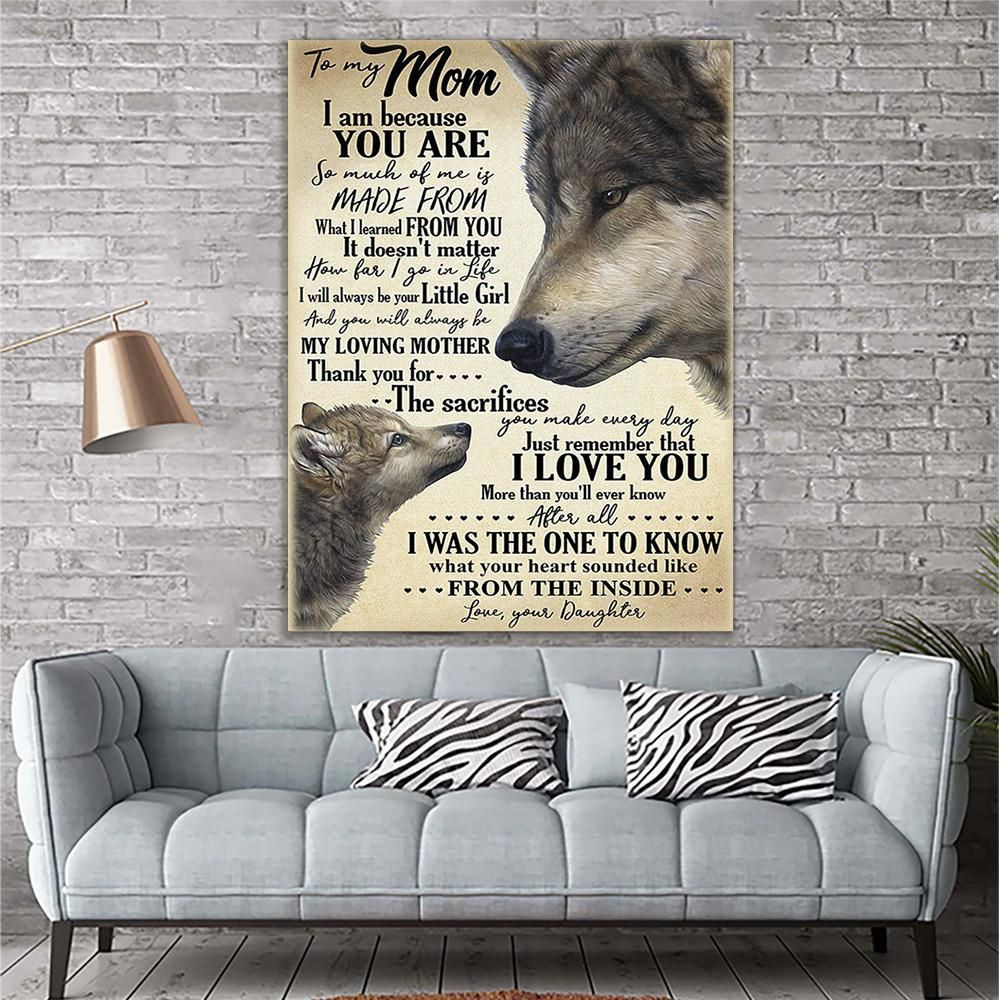 Wolf Canvas Prints Wall Art Perfect Gift For Mom Matte Canvas