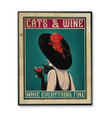 Funny animal canvas art, Cats And Wine Make Everything Fine Canvas, Animal canvas paintings