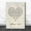 Billy Joel Uptown Girl Script Heart Song Lyric Wall Art Print