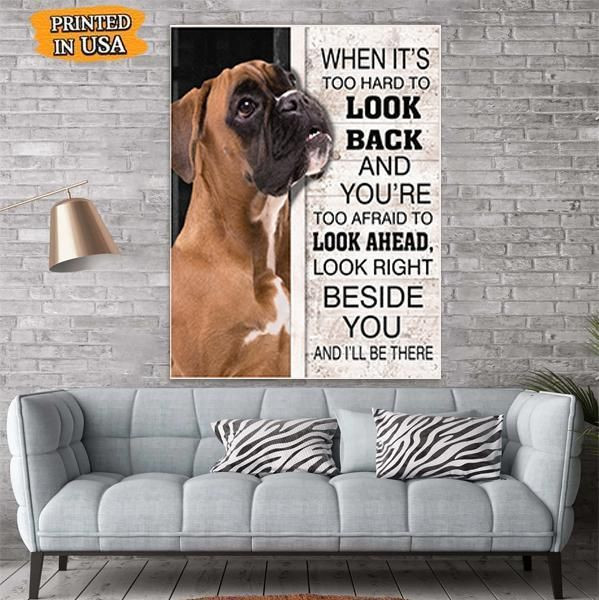 Canvas Gift For Boxer Dog Lovers - When It's Too Hard To Look Back - Matte Canvas