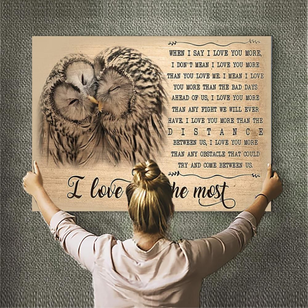 Owl I Love You The Most Canvas Print Wall Art Matte Canvas