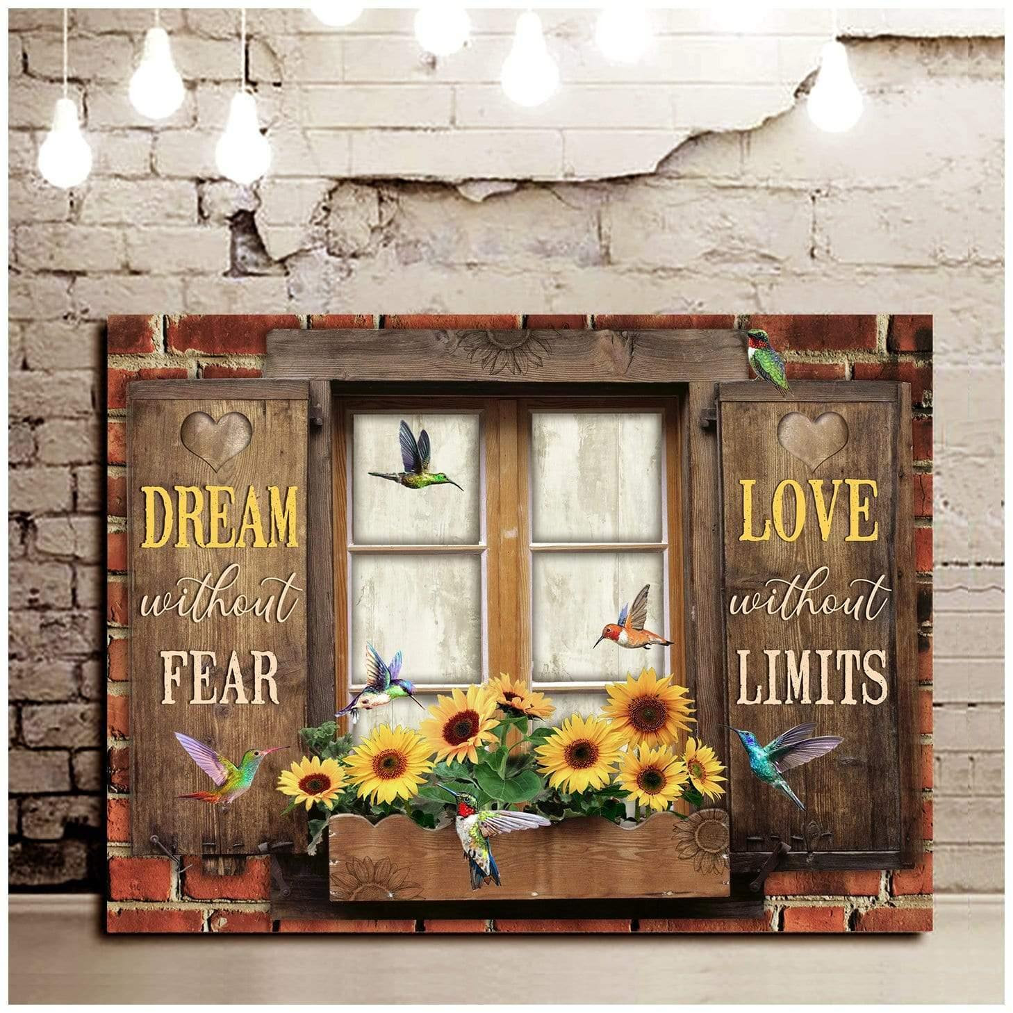 Au Dream Without Fear Hummingbird Wall Art Canvas, Wall Decor Visual Art