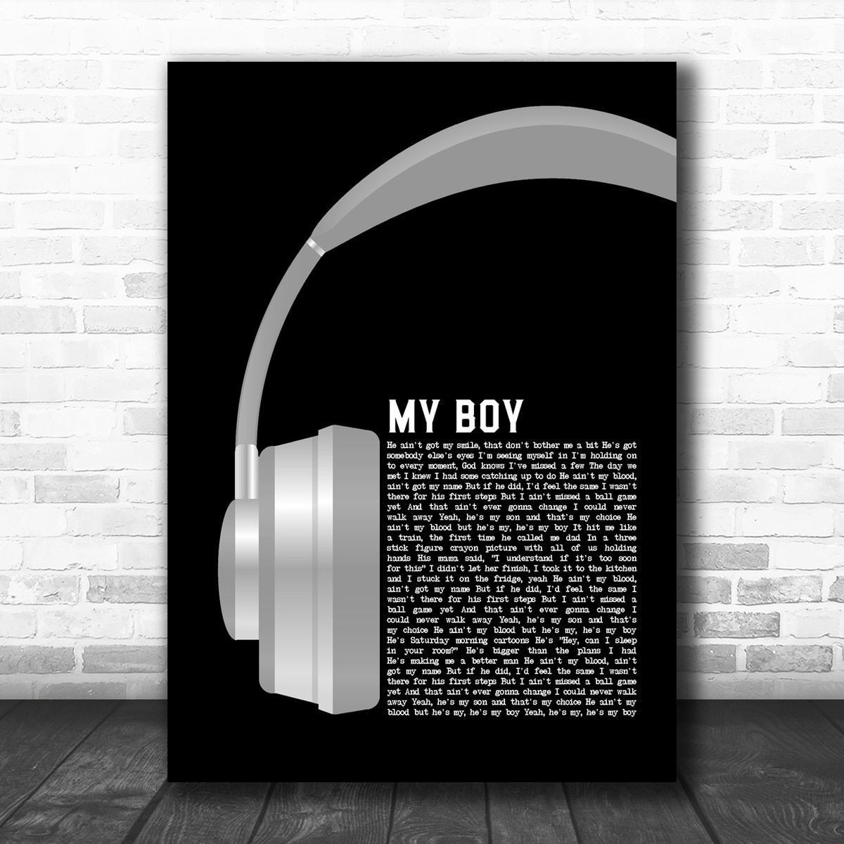 Elvie Shane My Boy Grey Headphones Song Lyric Art Print