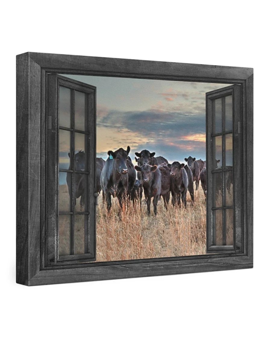Cow By The Window Gallery Wrapped Canvas