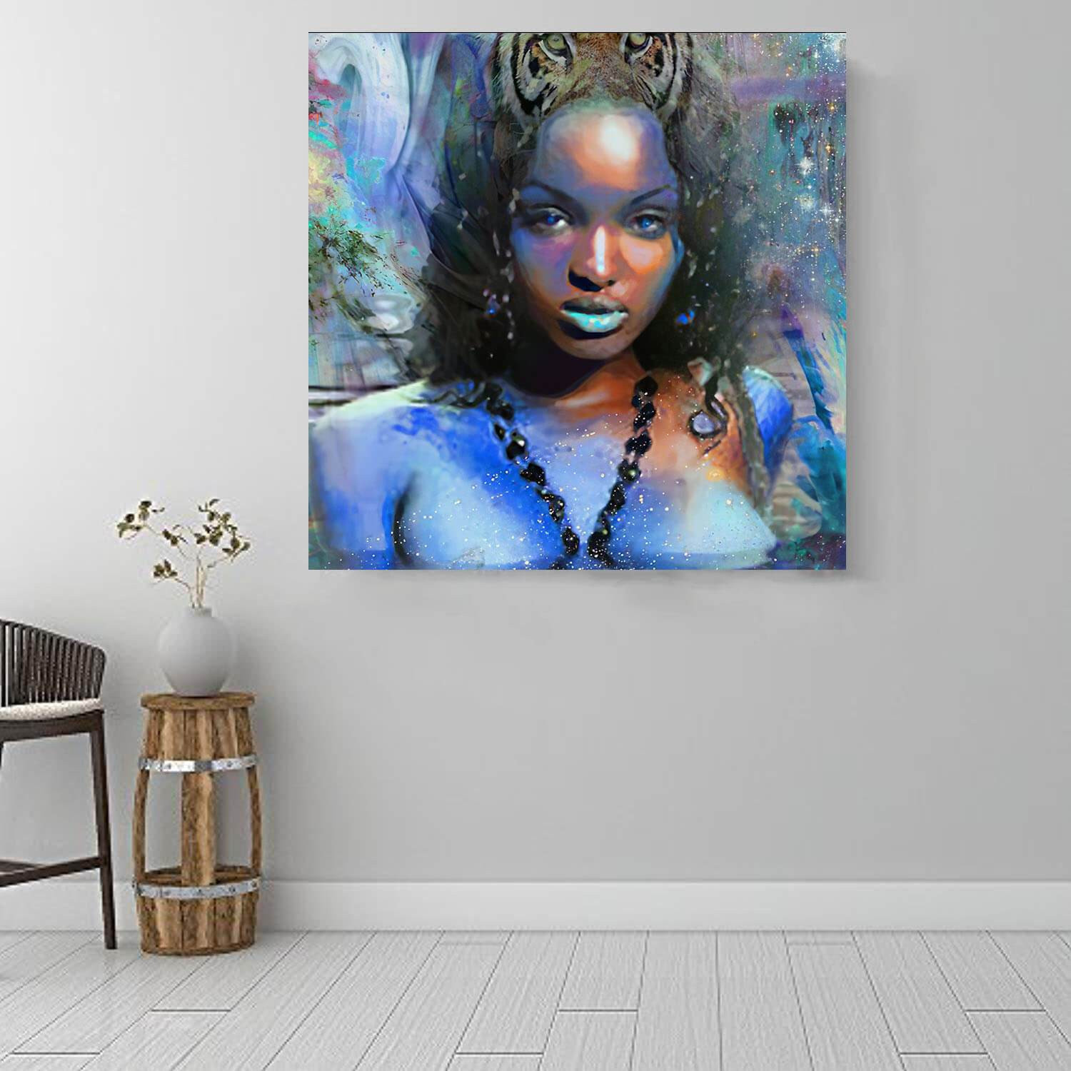 African American Canvas Art Pretty African American Girl African Canvas Afrocentric Home Decor BPS42967