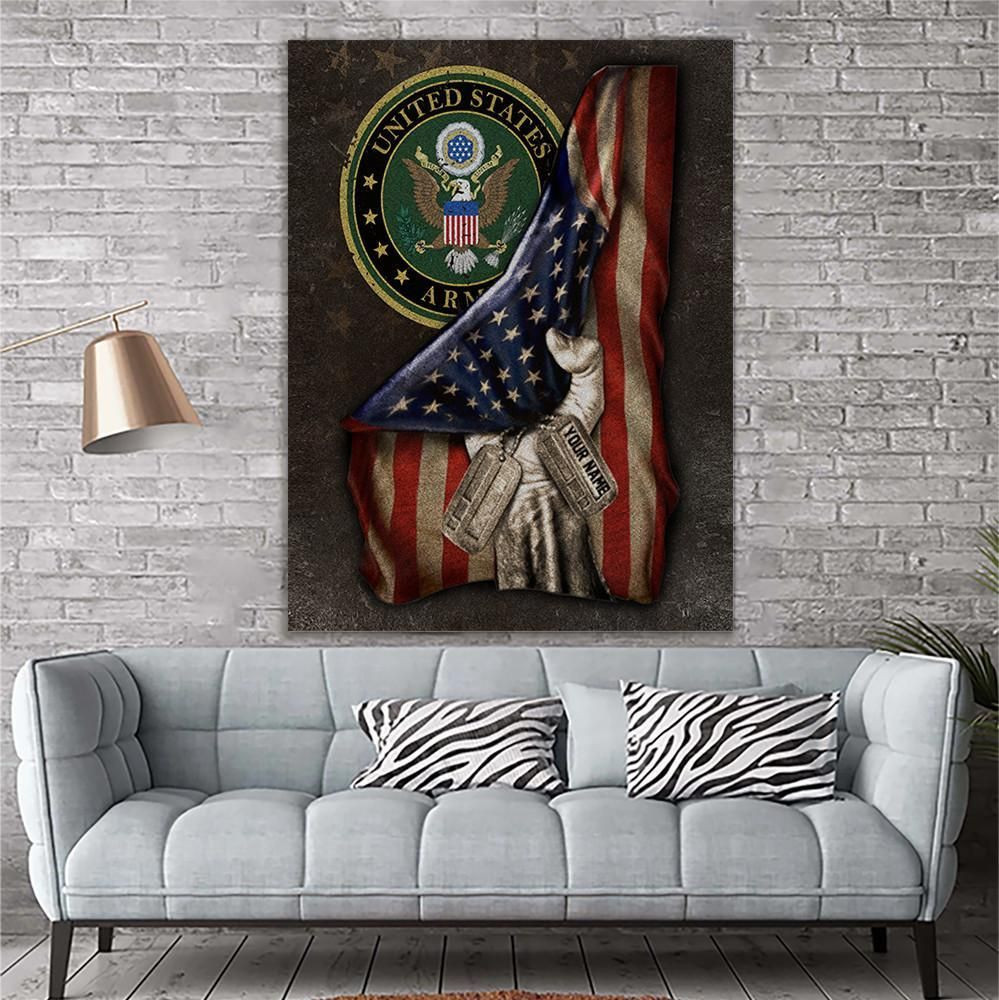 United States Army Flag Personalized Canvas Prints Wall Art Matte Canvas