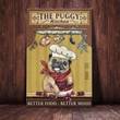 Pug Dog Canvas The Puggy Kitchen Better Food Better Mood | Art Print | Home Decor | Room Decor | Wall Art
