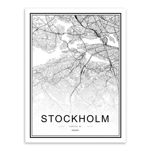 Stockholm Map Canvas Print