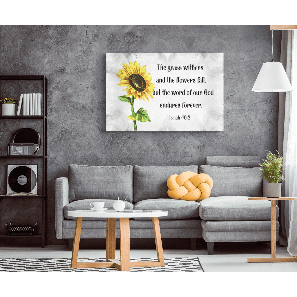 Isaiah 40:8 the word of our God endures forever canvas wall art