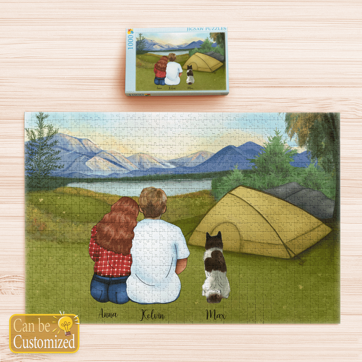 Personalized Gifts For Couple, Family With Their Dog Go Camping Canvas