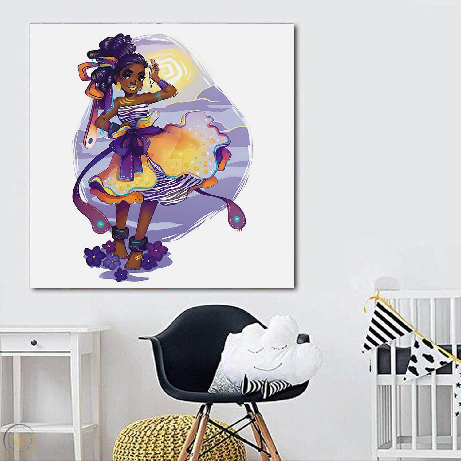 Black History Art Pretty Black Afro Girls Abstract African Wall Art Afrocentric Home Decor BPS63565