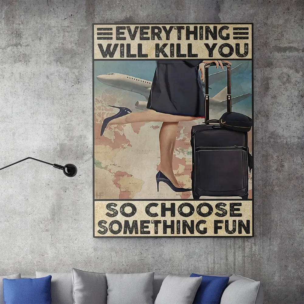 Flight Attendant Everything Will Kill You Canvas