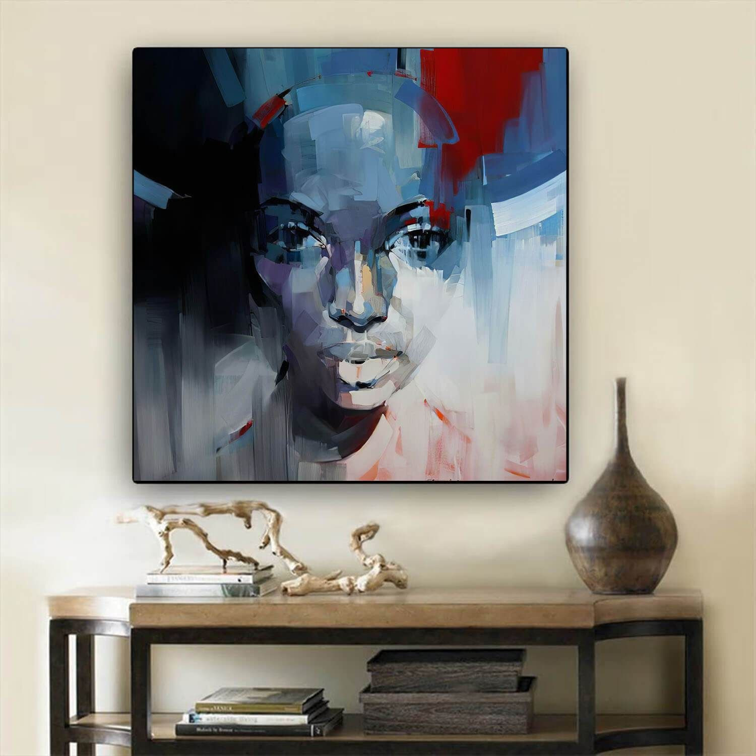African American Canvas Art Beautiful Afro American Woman Abstract African Wall Art Afrocentric Home Decor BPS70617
