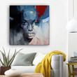African American Canvas Art Beautiful Afro American Woman Abstract African Wall Art Afrocentric Home Decor BPS70617